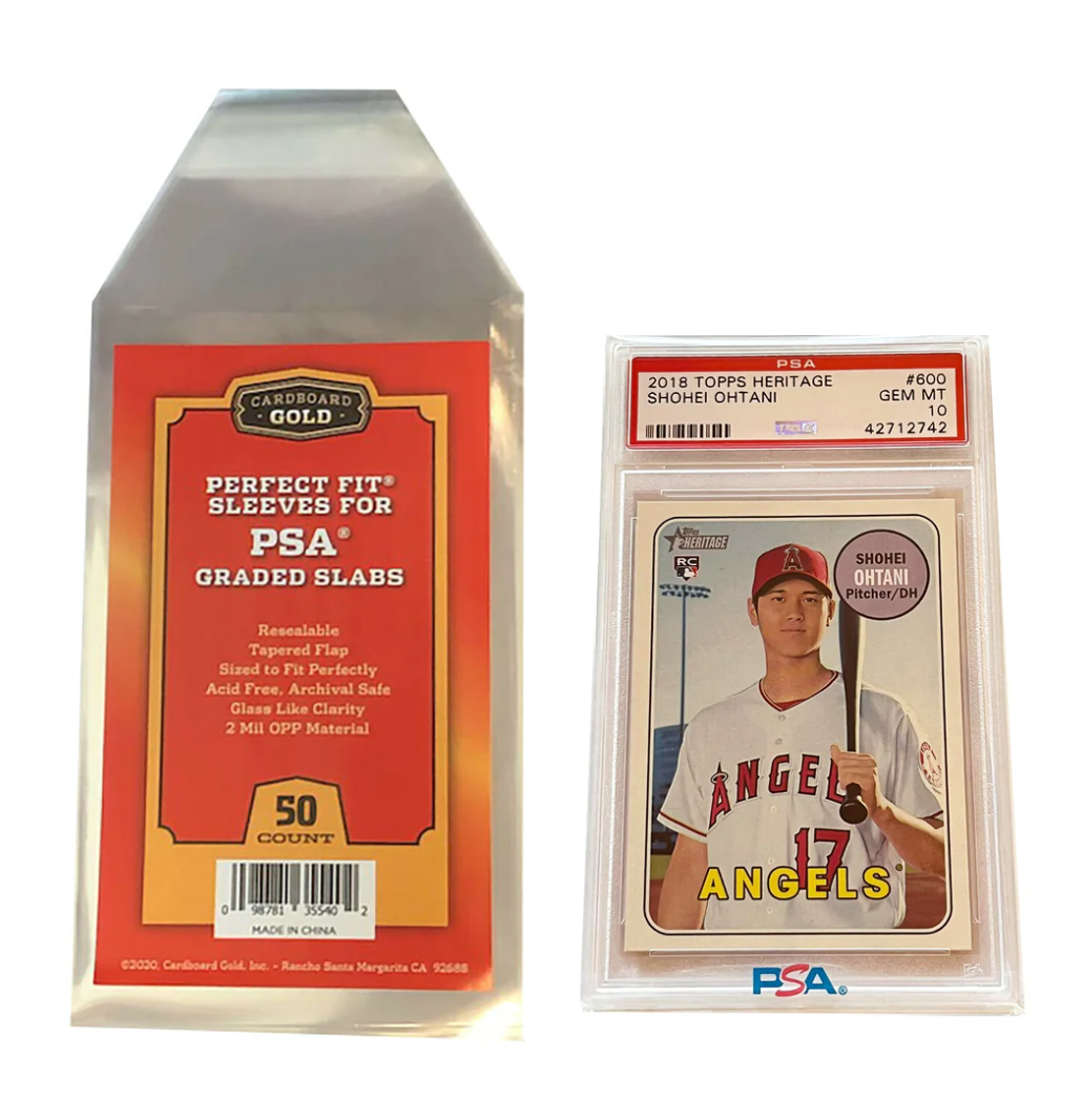 Cardboard Gold Perfect Fit Graded Card Sleeves - PSA Size (50 Ct)