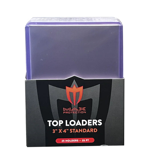 Max Protect/Cardboard Gold 3x4 Standard Card Toploaders 35pt - (25 ct)