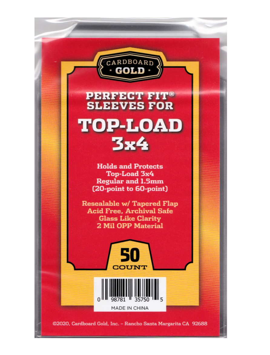 Cardboard Gold Perfect Fit Toploaders Sleeves - 20-60pt (50ct)