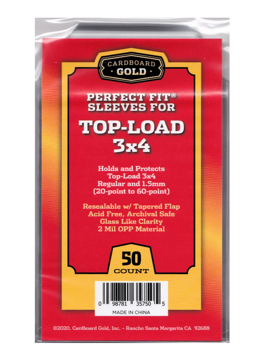 Cardboard Gold Perfect Fit Toploaders Sleeves - 20-60pt (50ct)